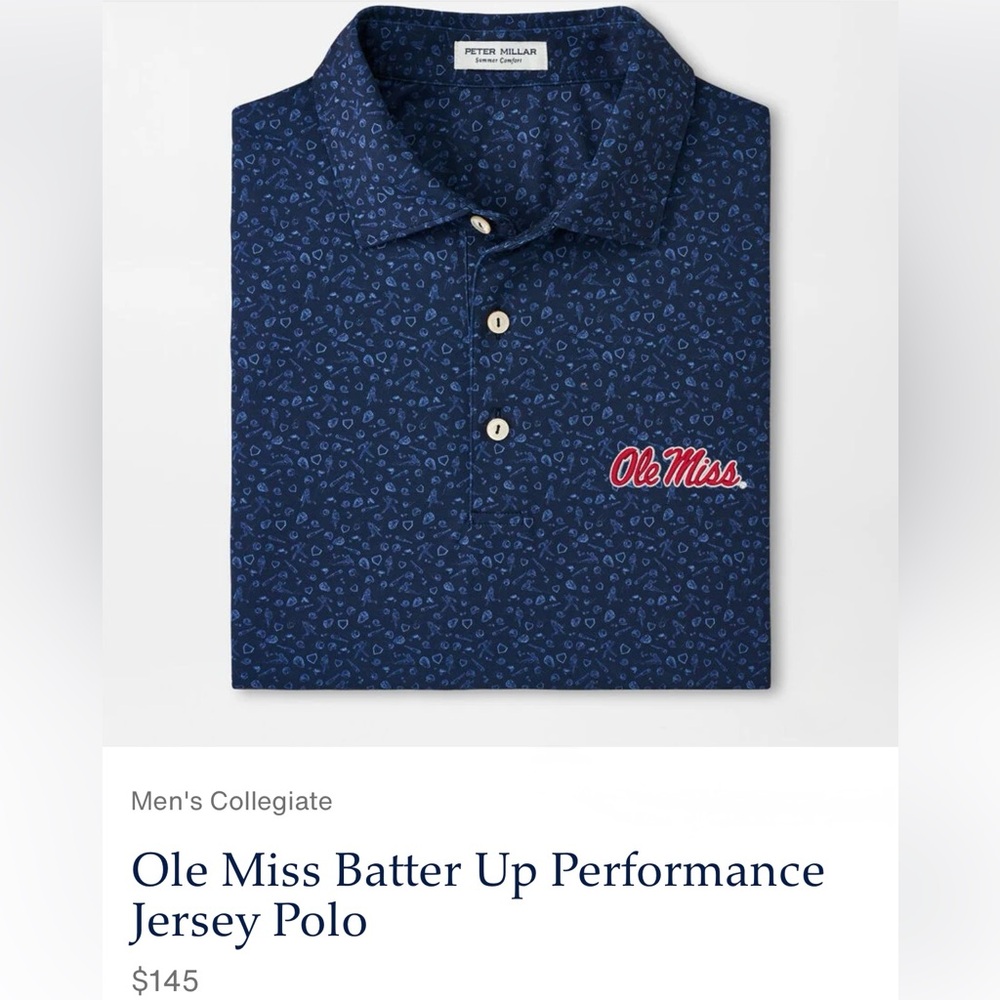 PETER MILLAR Ole Miss Batter Up Performance Jersey Polo